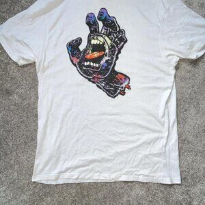 Santa Cruz Men's White and Cream T-shirt